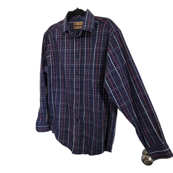 Roundtree Yorke Gold Label Men Button Down Shirt Medium Performance NO Iron - Picture 2 of 5